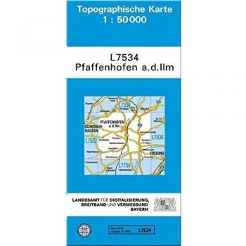 Topographische Karte Bayern Pfaffenhofen a. d. Ilm