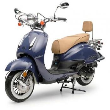 Burnout Motorroller EasyCruiser Eco Dunkelblau 125 ccm 85 km/h Euro 5 Chrom Paket Edition