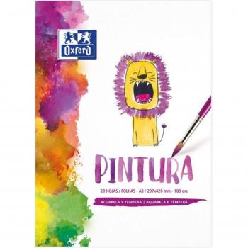 BLOCS ENCOLADOS PINTURA INFANTIL LISO A3 20H 180G. OXFORD