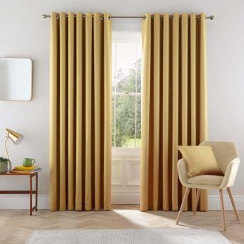Helena Springfield Eden Eyelet Room Darkening Curtains 229 W x 229 D cm, Chartreuse
