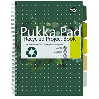 Pukka Pad Recycled Project Book A4 Wirebound, 200 Pages, Recycled Card Cover