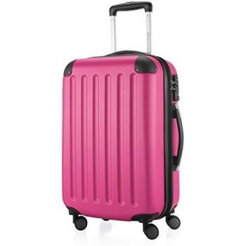 SPREE Hartschalen-Koffer Trolley Rollkoffer Reisekoffer, 4 Doppel-Rollen, 55 cm, 42 L, Rosa (Pink)