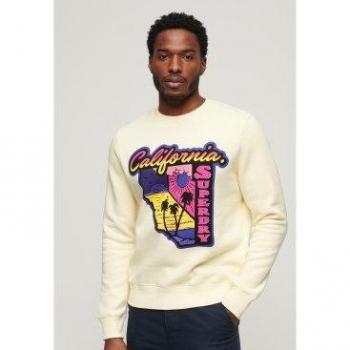 Sudadera Superdry para hombre, estilo Neon Travel, color beige