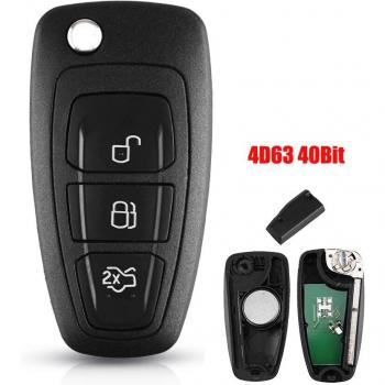 Clé télécommande 3 boutons KEYYOU 434/433 Mhz puce 4D63 pour Ford Mondeo Focus C-Max