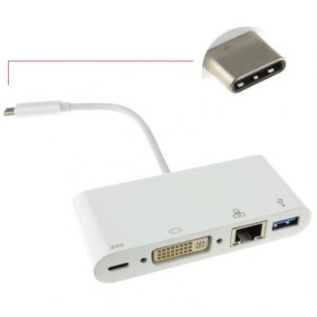 Cables Direct 0.15m USB Typ C DVI & USB & Gigabit & PD Kabel