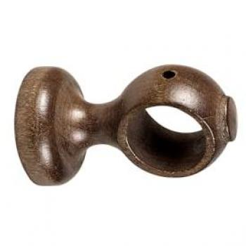 SUPPORTO CHIUSO IN LEGNO 5 cm COLOR NOCE 1 PEZZO PER BASTONE Ø 28 mm