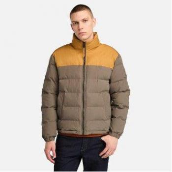 Timberland Water-Repellent Brown Puffer Jacket for Men - 2XL