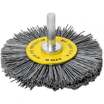 Brosse circulaire STIER 75 mm, pour meuleuses et perceuses, 0,6 mm d'épaisseur