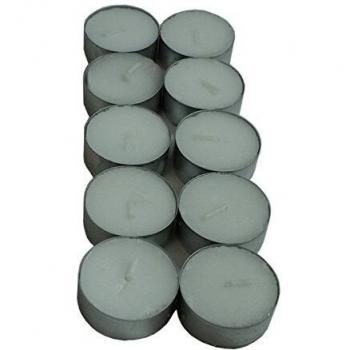 Velas de Té Tealights Pack 10 Unidades 4.5 Horas Duración Color Blanca Aluminio Sin Perfume