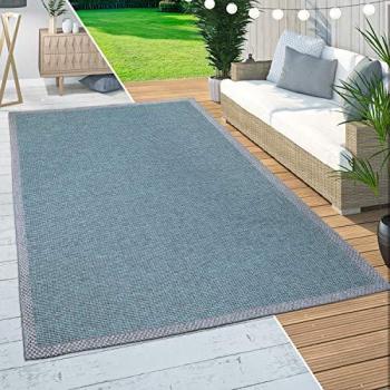 Paco Home Teppich Quebec 135, rechteckig, Höhe: 4 mm, Flachgewebe, meliert, mit Bordüre, In- und Outdoor geeignet