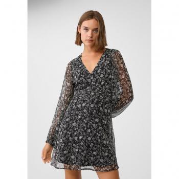 Tuta corta Stradivarius stampa nera XS