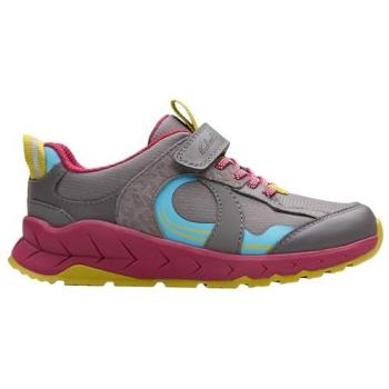 Clarks Selva Hero Kid Dark Grey Wide‑Fit Trainers