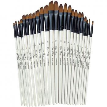 Set de 12 pinceles artísticos de acuarela y acrílico con punta plana