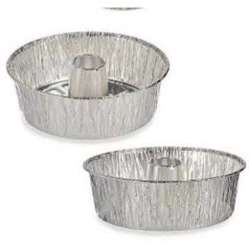 Silberne Aluminium-Backform 4er Set 19,5 x 19,5 x 6 cm