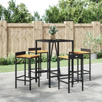 VidaXL 5 Piece Garden Bar Set Solid Wood Acacia