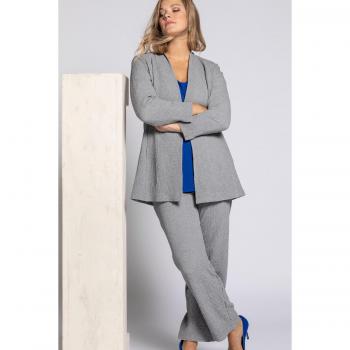 Blazer crêpe stropicciato Ulla Popken grigio taglia 54