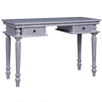 VidaXL - Table d'ordinateur en bois de tek massif gris/marron 120 x 50 x 78 cm