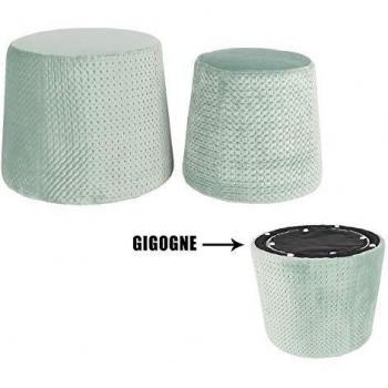 Poufs Gigognes en Velours - Vert