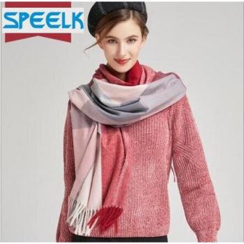 Plaid Cashmere Shawl for Women
