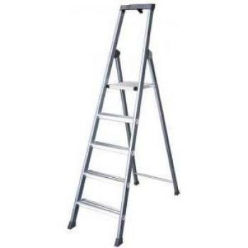 Anodized Aluminum Securo Comfort Step Ladder with 6 Treads