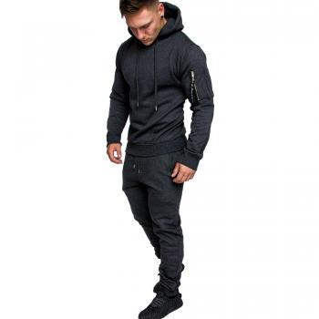 Amaci&Sons Herren Cargo Stil Sportanzug Jogginganzug Trainingsanzug Sporthose+Hoodie 1003 Anthrazit XXL