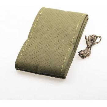 Protector de volante de automóvil, trenzado, 38cm, cuero artificial