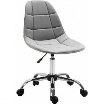 Sedia Ufficio in Tessuto Vellutato Grigio