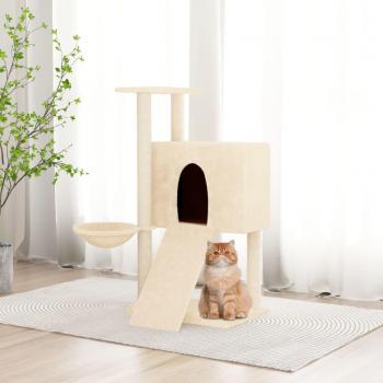VidaXL 96 cm Cat Tree with Sisal Scratching Posts in Cream