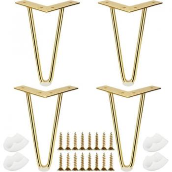 Golden Pivot Table Feet – 20cm Hairpin Style (Dual Pack)