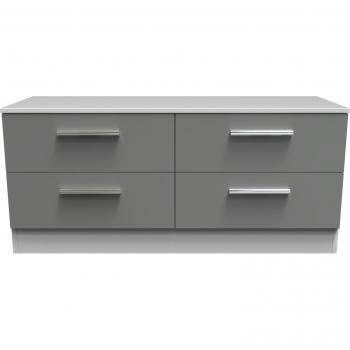 Contrast 4 Drawer Bed Box In Dusk Grey & White