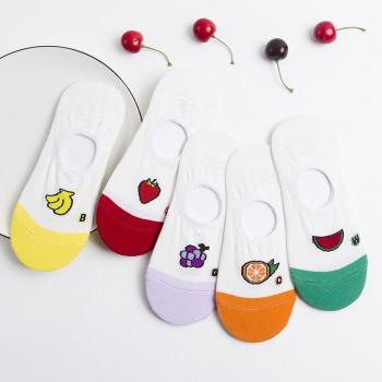 Calcetines tobilleros divertidos de algodón para mujer, 5 pares