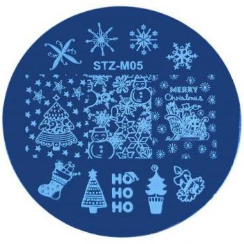 Ongle Pochoir Festif – Plaque d'Estampage Unique