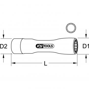 KSTOOLS Llave de vaso de 3/8 con aislamiento protector, XL, 13 mm