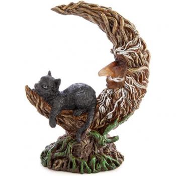 Crescent Moon Cat LED Tree Light