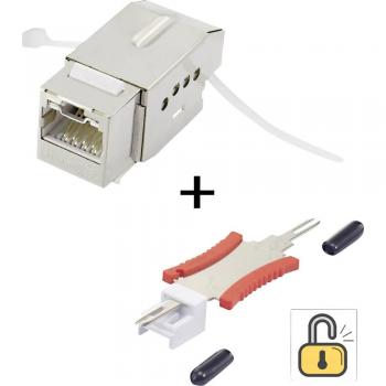 Renkforce RJ45-Einbaumodul mit Verriegelungsfunktion inkl. Entriegelungswerkzeug Keystone CAT 6a