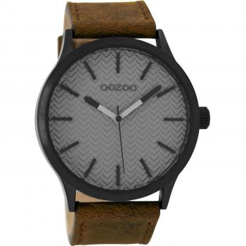 Oozoo Damenuhr C9017 45 mm – Zeitlose Eleganz mit Graues Leder