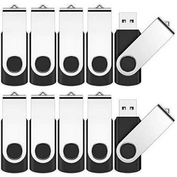 JEVDES 10 Pack 2GB Pendrive Penna USB 2giga Memoria Flash Girevole per Archiviazione Dati Unità Pennetta USB con Corda