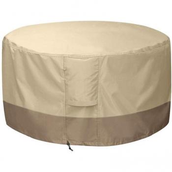 Round Heavy Duty Fire Pit Cover 210D Oxford Cloth Waterproof for 34/35/36 Inch