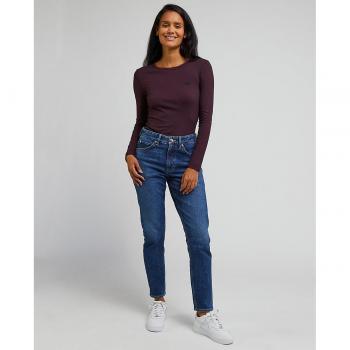 Jeans de mujer Lee Rider rectos de tiro medio en color azul índigo