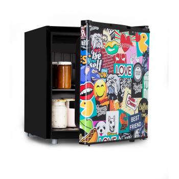 Réfrigérateur Klarstein Cool Vibe 46+ (46 L) – Froid statique, Design Stickerbomb