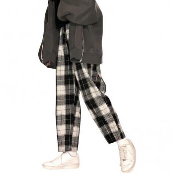 Pantalones Harem a Cuadros para Mujer