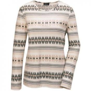 Gemustertes Langarmshirt in Cremeweiß