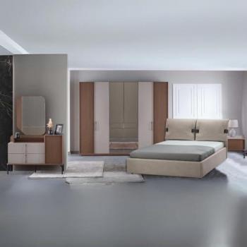Vega Letto Contenitore + Armadio Specchi – Dolunay Beige 321