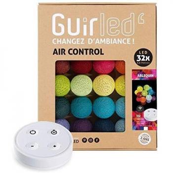 Guirlande lumineuse boules coton LED USB - Télécommandée - Veilleuse bébé 2h - 32 boules 3,2m - Arlequin