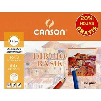CANSON Papier Dessin 130 g – Classeur de 10 Feuilles + 20 % Gratuit