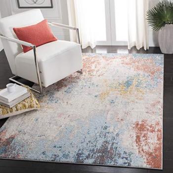 Ivory‑Pink Tulum Rustic Patterned Area Rug – 4×6 ft