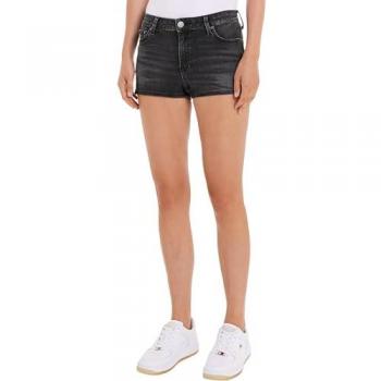 Tommy Jeans Black Jean Shorts with Zip Fastening - W27