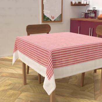 Nappe en Coton Vichy 140x140 cm Résistante aux Tâches