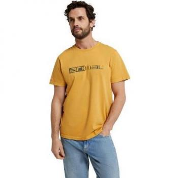 T-shirt gialla uomo logo organico stampa retro Animal Jacob