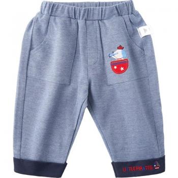 Toddler Denim Casual Pants with Cartoon Octopus